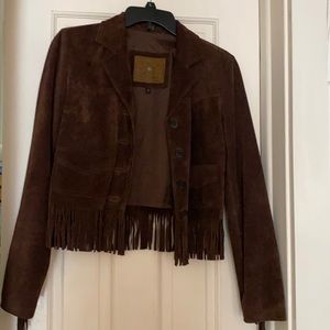 Lucky suede leather fringe jacket